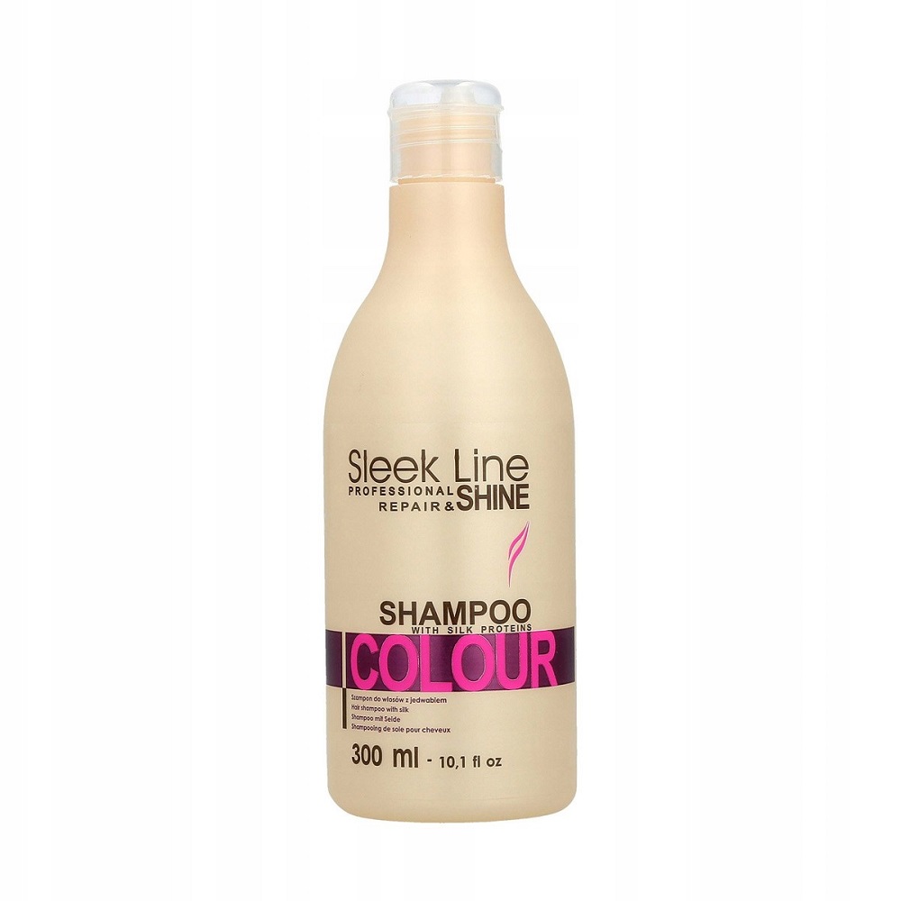 28049311668417428 Sleek Line Colour Shampoo szampon z jedwabiem do włosów farbowanych 300ml - obrazek 1