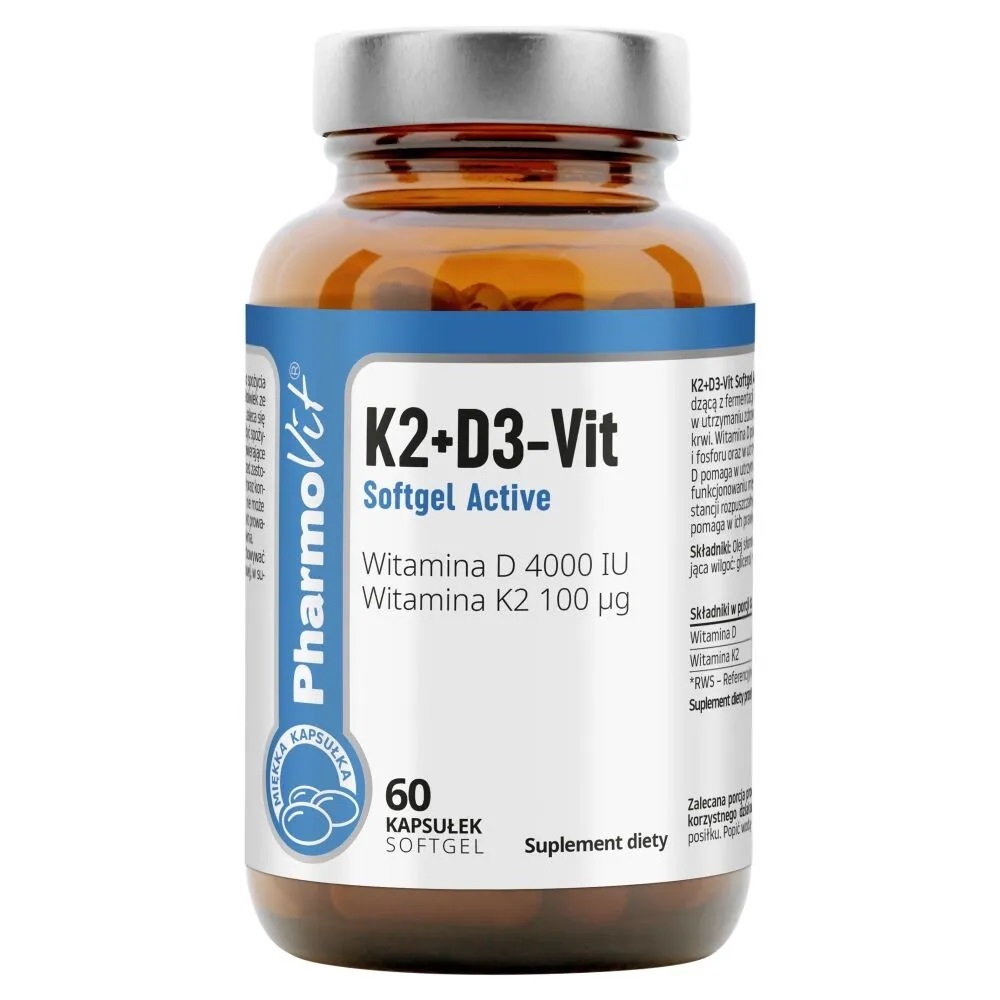 30648501779780532 K2+D3-Vit Softgel Active suplement diety 60 kapsułek - obrazek 1