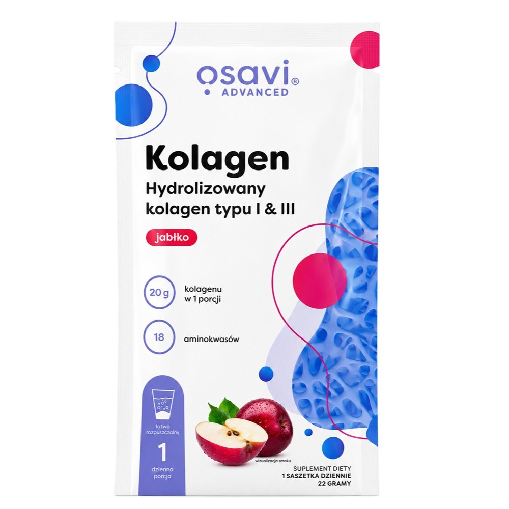 34591781782126846 Kolagen Hydrolizowany typu I & III suplement diety Jabłko 22g - obrazek 1
