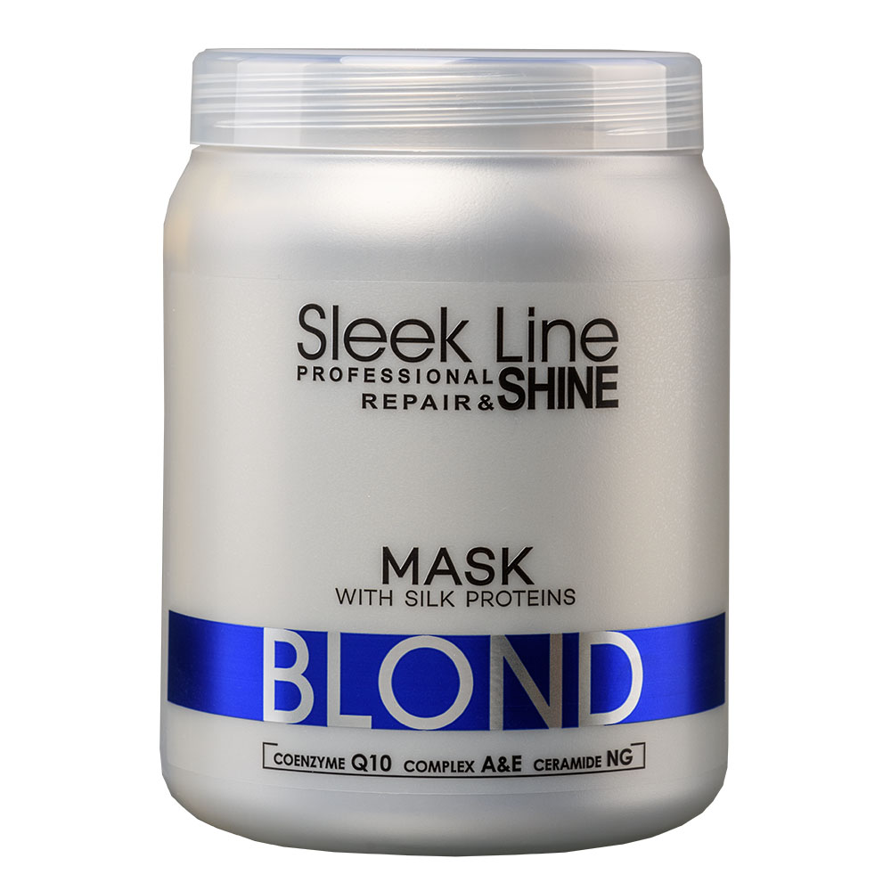 47718621668400837 Sleek Line Blond Mask maska z jedwabiem do włosów blond zapewniająca platynowy odcień 1000ml - obrazek 1