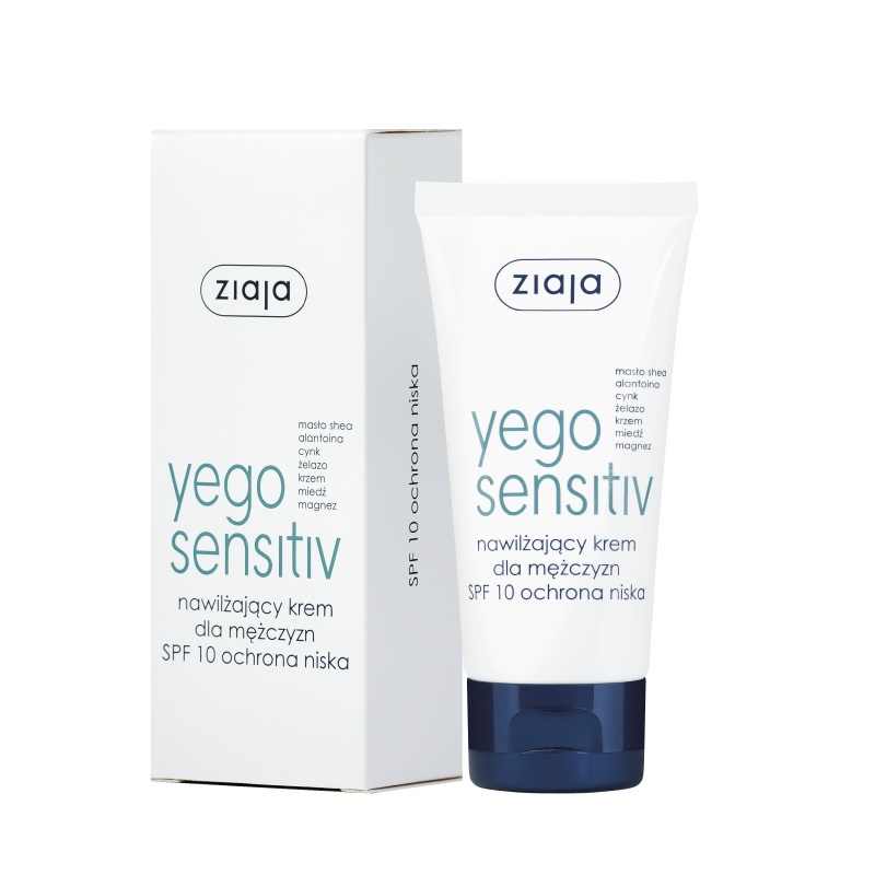 49069771649673433 Yego Sensitiv nawilżający krem dla mężczyzn ochrona niska SPF10 50ml - obrazek 1