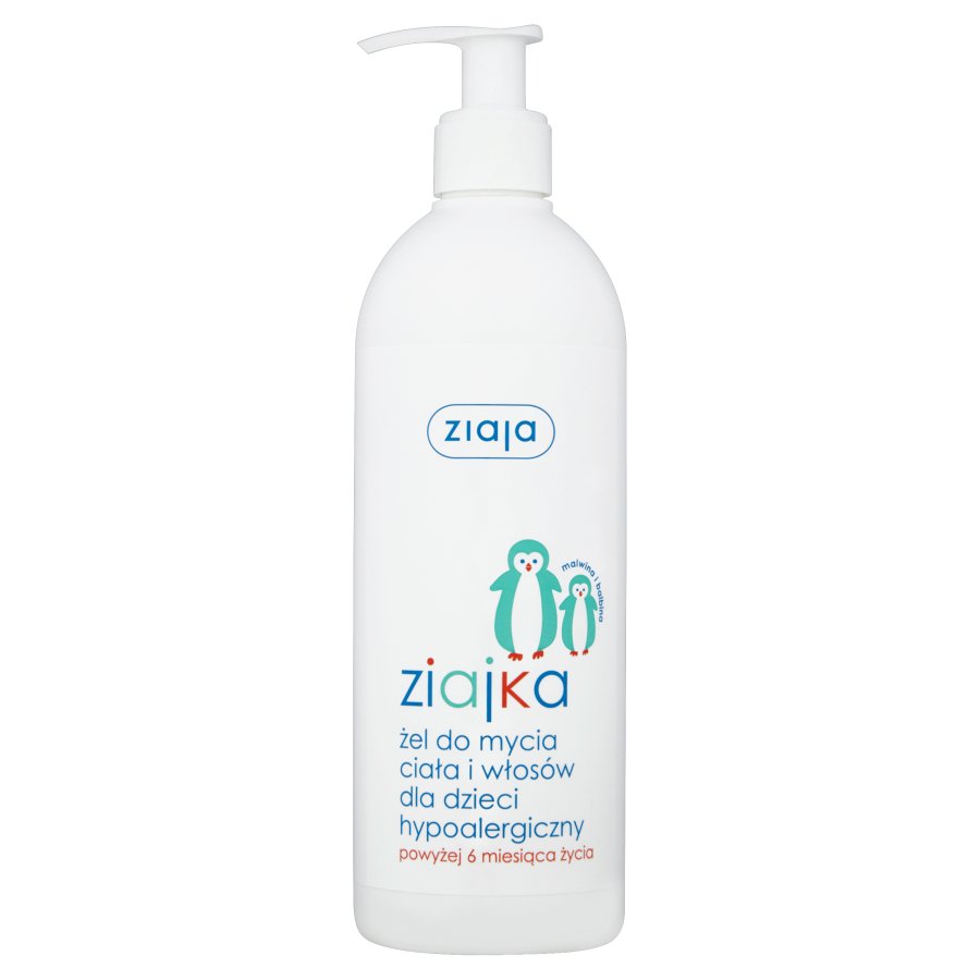50358521566928441 Ziajka żel do mycia ciała i włosów dla dzieci hypoalergiczny 400ml - obrazek 1