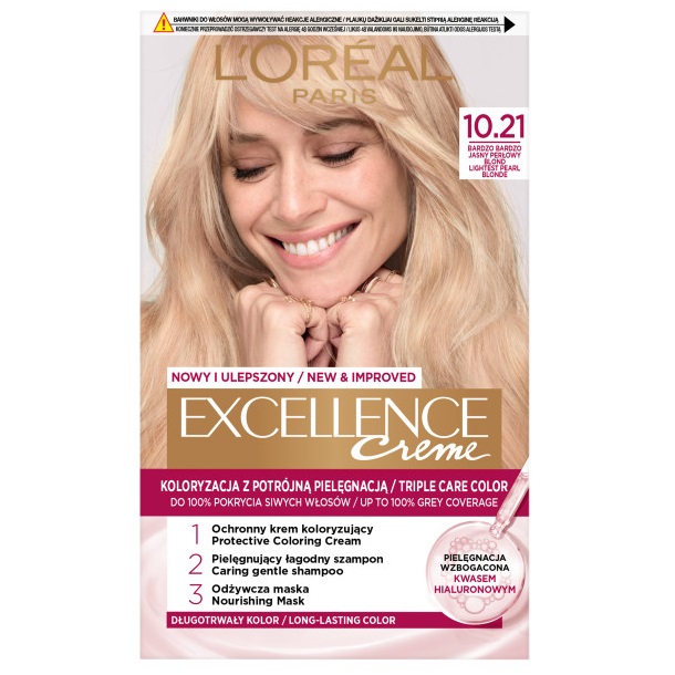 50694271740400885 Excellence Creme farba do włosów 10.21 Bardzo Bardzo Jasny Perłowy Blond - obrazek 1