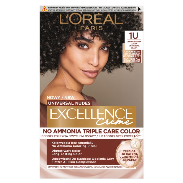 54394461779786206 Universal Nudes Excellence Creme pielęgnacyjny krem koloryzujący 1U Uniwersalna Czerń - obrazek 1