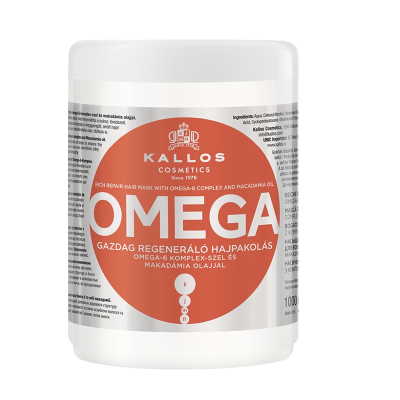 5577471668523997 KJMN Omega Rich Repair Hair Mask regenerująca maska z kompleksem omega-6 i olejem makadamia 1000ml - obrazek 1