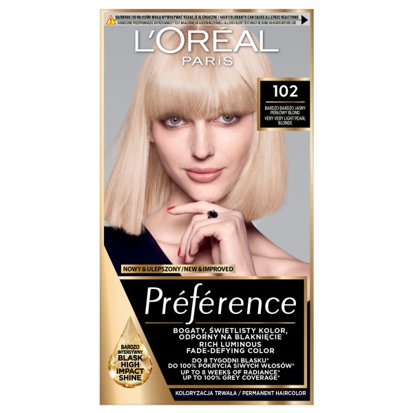 59170711733485600 Preference farba do włosów 102 Bardzo Bardzo Jasny Perłowy Blond - obrazek 1