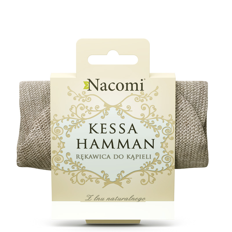 61983531657018836 Kessa Hammam rękawica do kąpiel z lnu naturalnego - obrazek 1
