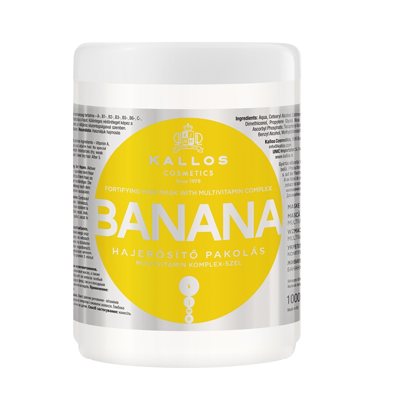 64777001668523503 KJMN Banana Fortifying Hair Mask wzmacniająca maska do włosów z kompleksem multiwitaminowym 1000ml - obrazek 1