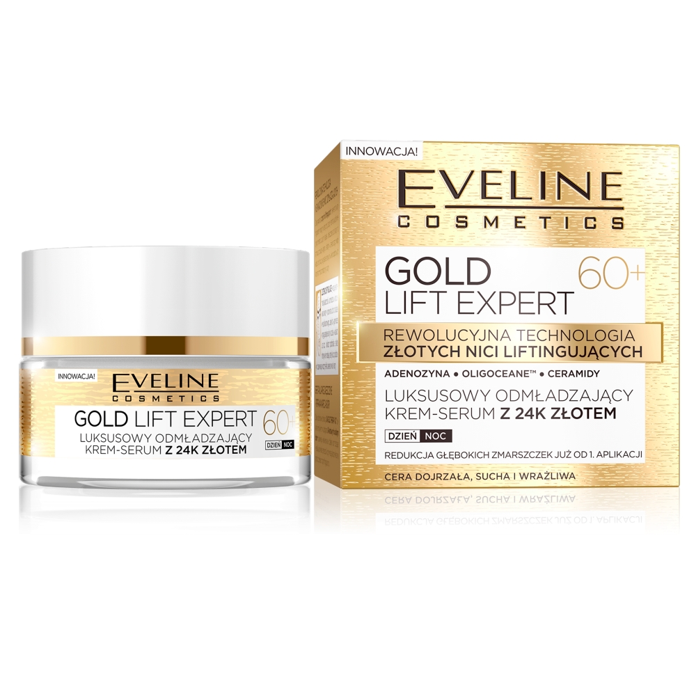 66146421647353081 Gold Lift Expert 60+ luksusowy odmładzający krem-serum z 24k złotem dzień/noc 50ml - obrazek 1