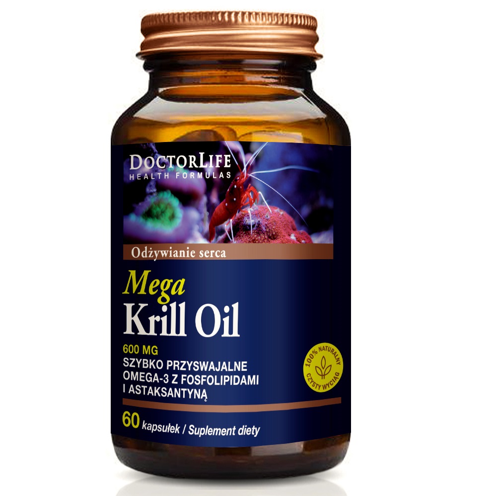71148421661256747 Mega Krill Oil Omega 3 EPA & DHA olej z kryla 600mg suplement diety 60 kapsułek - obrazek 1