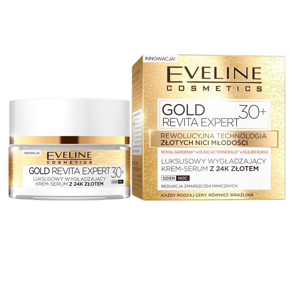 7432491776850588 Gold Revita Expert luksusowy wygładzający krem-serum z 24k złotem 30+ 50ml - obrazek 1