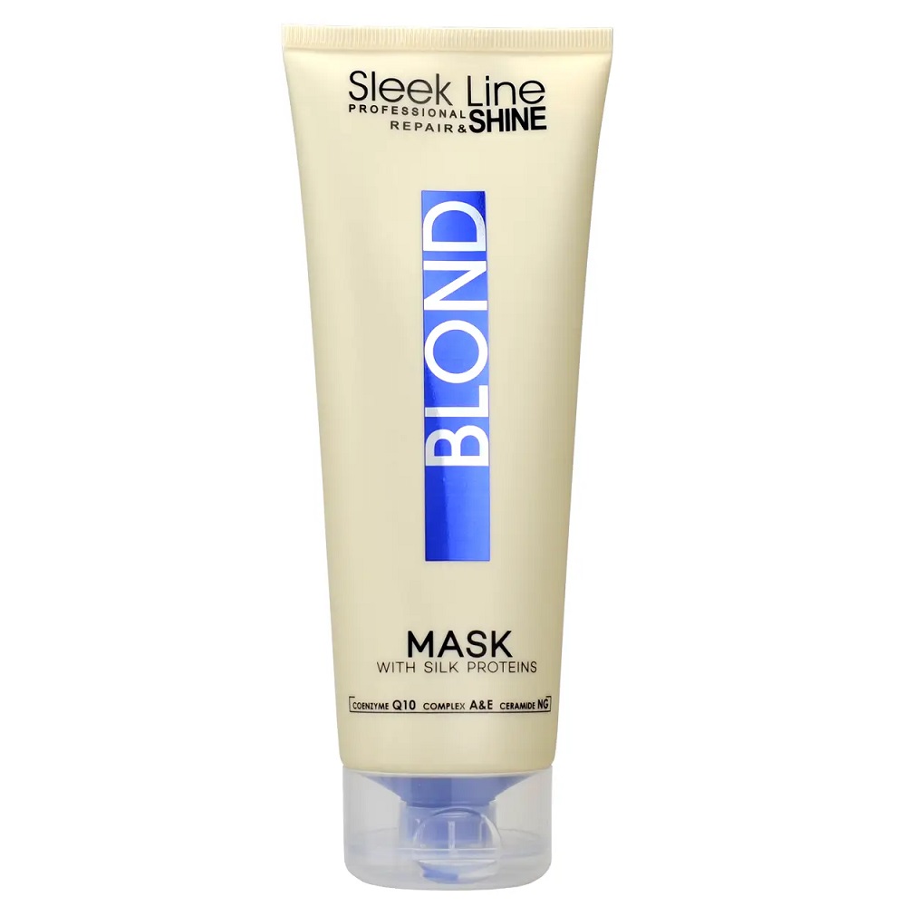 74505101782128875 Sleek Line Blond Mask maska z jedwabiem do włosów blond zapewniająca platynowy odcień 250ml - obrazek 1