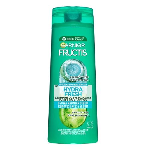 80928011690205511 Fructis Hydra Fresh szampon oczyszczający do włosów przetłuszczających się z suchymi końcówkami 400ml - obrazek 1