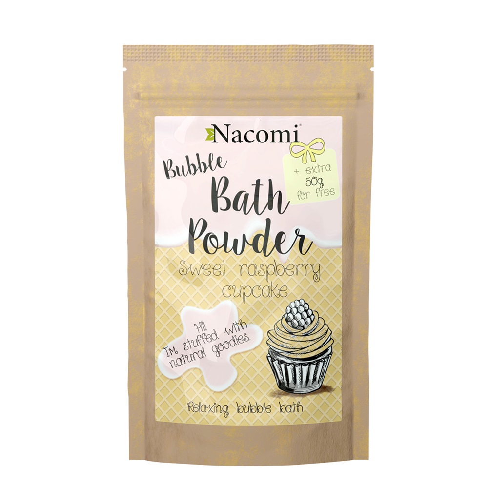 82373111741271195 Bubble Bath Powder puder do kąpieli Sweet Raspberry Cupcake 150g - obrazek 1