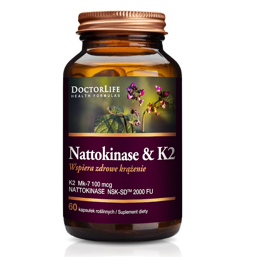 82893601661256280 Nattokinase & K2 Mk-7 100mcg wspiera zdrowe krążenie suplement diety 60 kapsułek - obrazek 1