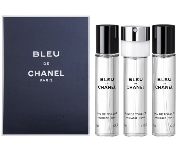84302641543392489 Bleu de Chanel Pour Homme zestaw woda toaletowa spray + wkłady 3x20ml - obrazek 1