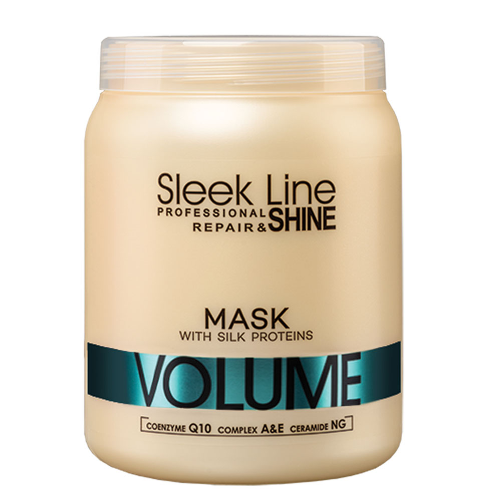 84320531668403396 Sleek Line Repair Volume Mask maska do włosów z jedwabiem zwiększająca objętość 1000ml - obrazek 1