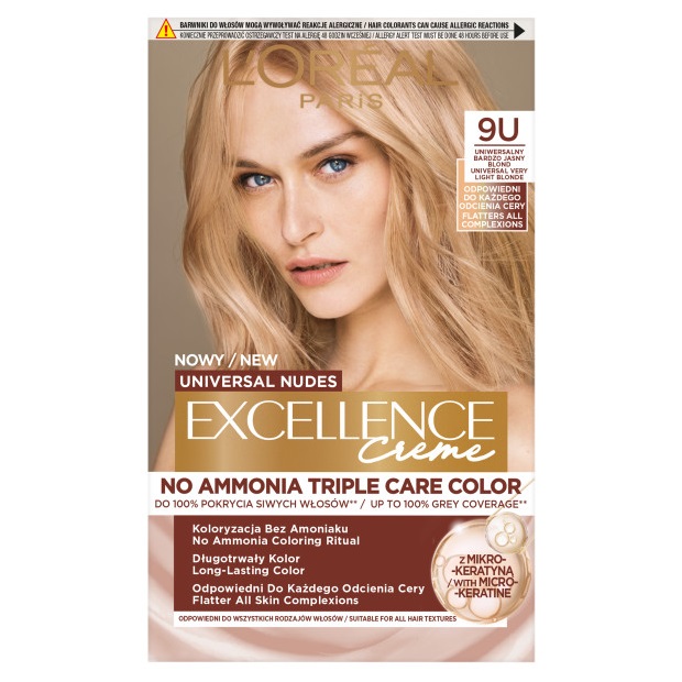 84925591779788049 Universal Nudes Excellence Creme pielęgnacyjny krem koloryzujący 9U Uniwersalny Bardzo Jasny Blond - obrazek 1