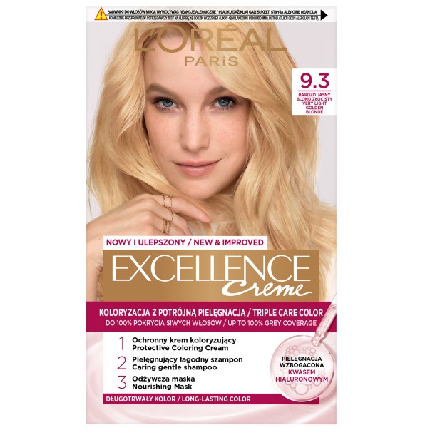 85401701745481395 Excellence Creme farba do włosów 9.3 Bardzo Jasny Blond Złocisty - obrazek 1