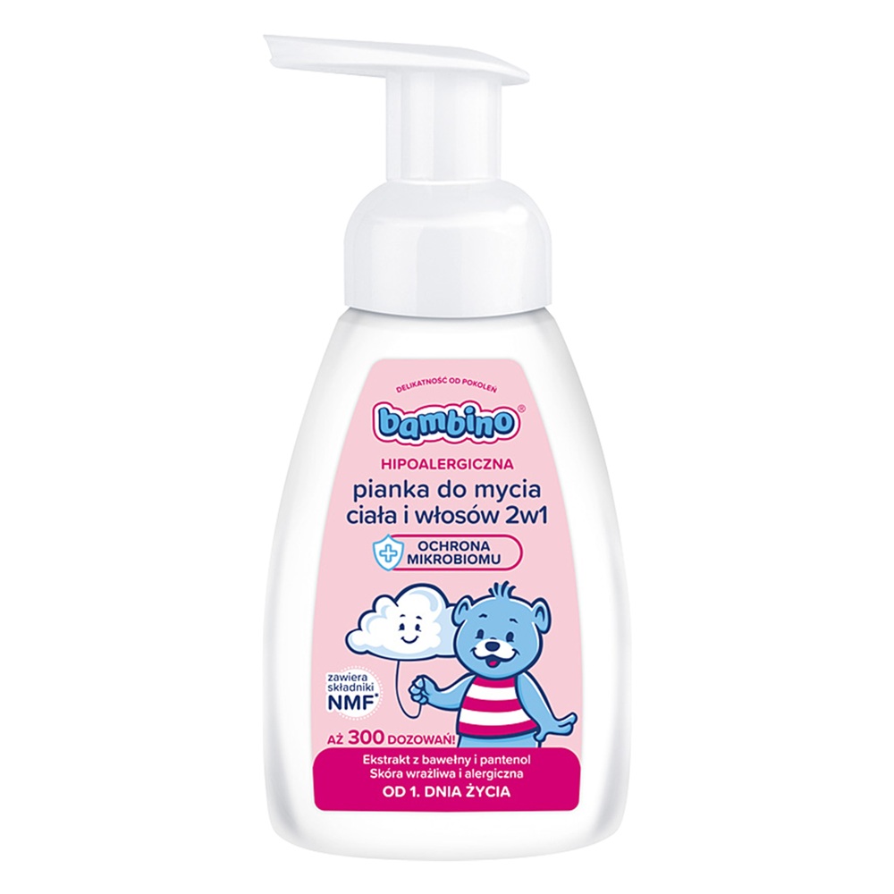 8610321779690361 Hipoalergiczna pianka do mycia ciała i włosów 2w1 250ml - obrazek 1