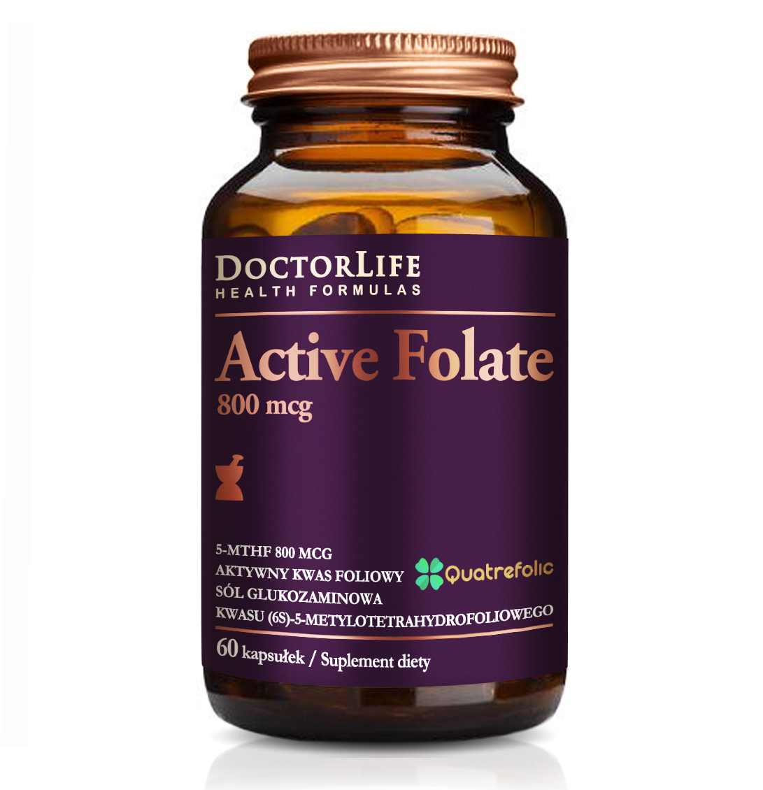 86733581660707345 Active Folate aktywny kwas foliowy 800mcg suplement diety 60 kapsułek - obrazek 1