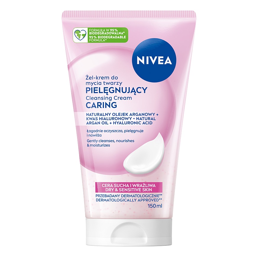 89078071781260095 Pielęgnujący żel-krem do mycia twarzy cera sucha i wrażliwa 150ml - obrazek 1