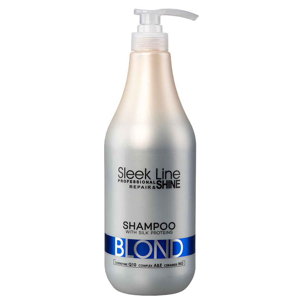 90566351668430345 Sleek Line Blond Shampoo szampon do włosów blond zapewniający platynowy odcień 1000ml - obrazek 1
